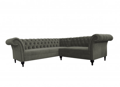 Chesterfield Ecksofa Eckcouch Designer Sofa Couch Samt Ledersofa SLIII Sofa №97